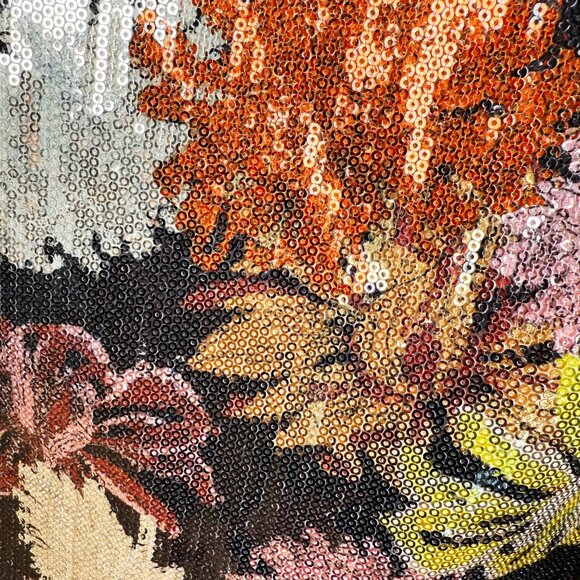 Zara Floral Multicolor Sequin Mini Skirt Small NWOT - Picture 10 of 11